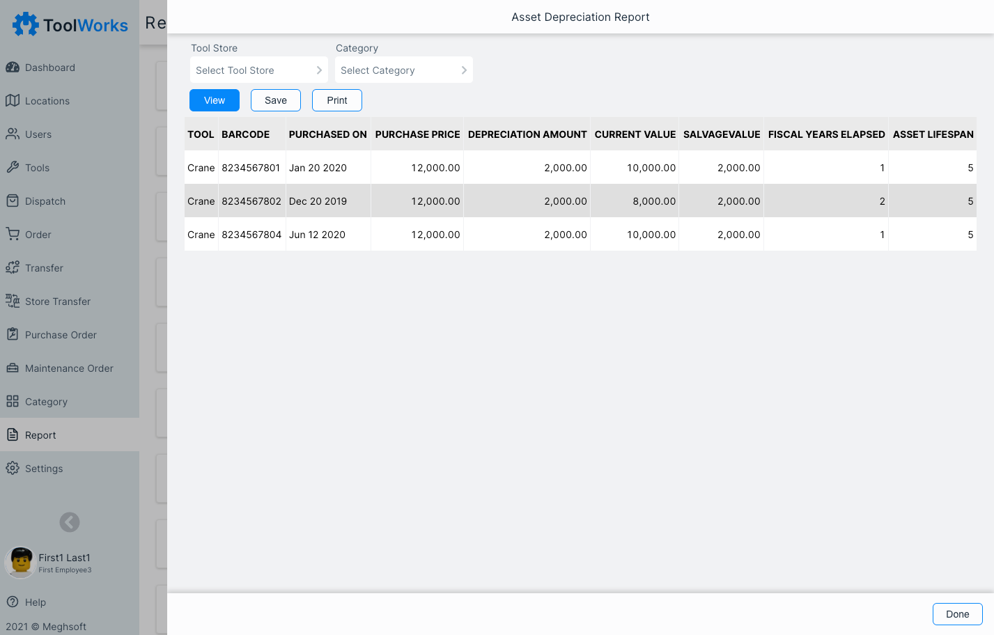 Depreciation Report