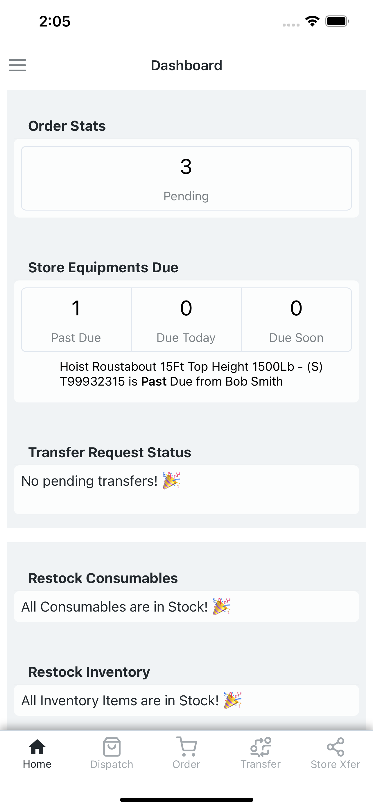 Mobile App Dashboard Screen